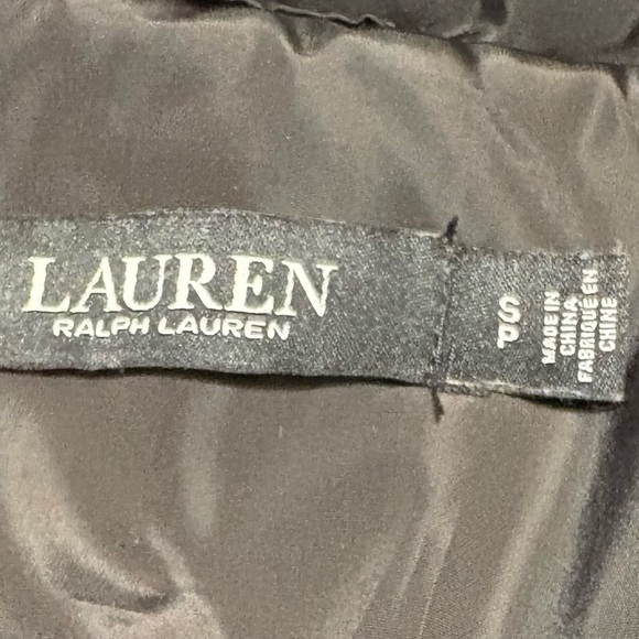Lauren Ralph Lauren Black Basket Weeve Hooded Quilted Jacket - Picture 8 of 8